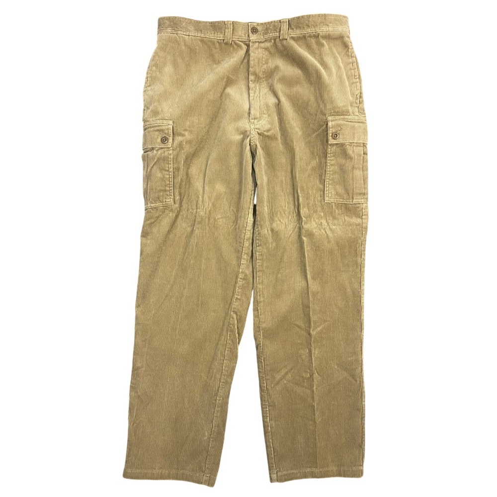 VTG Polo Ralph Lauren Cargo Pants Mens 38x32 Corduroy Tan Military Straight Leg
